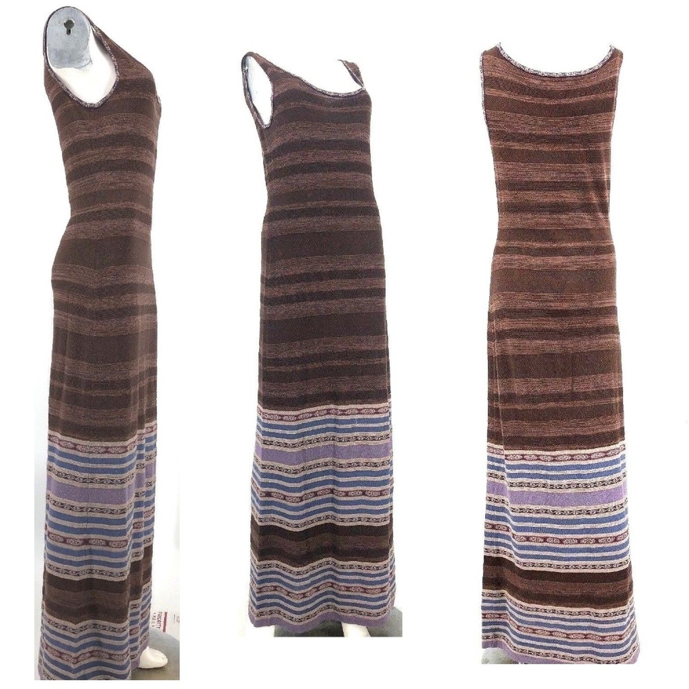 PERUVIAN CONNECTION Sleeveless Striped Maxi Dress